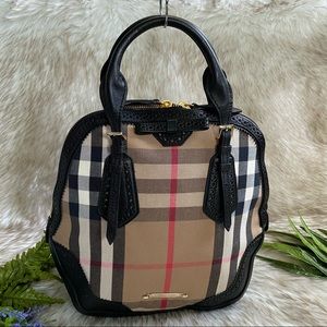 Burberry Orchard Canvas+Leather Satchel Bag